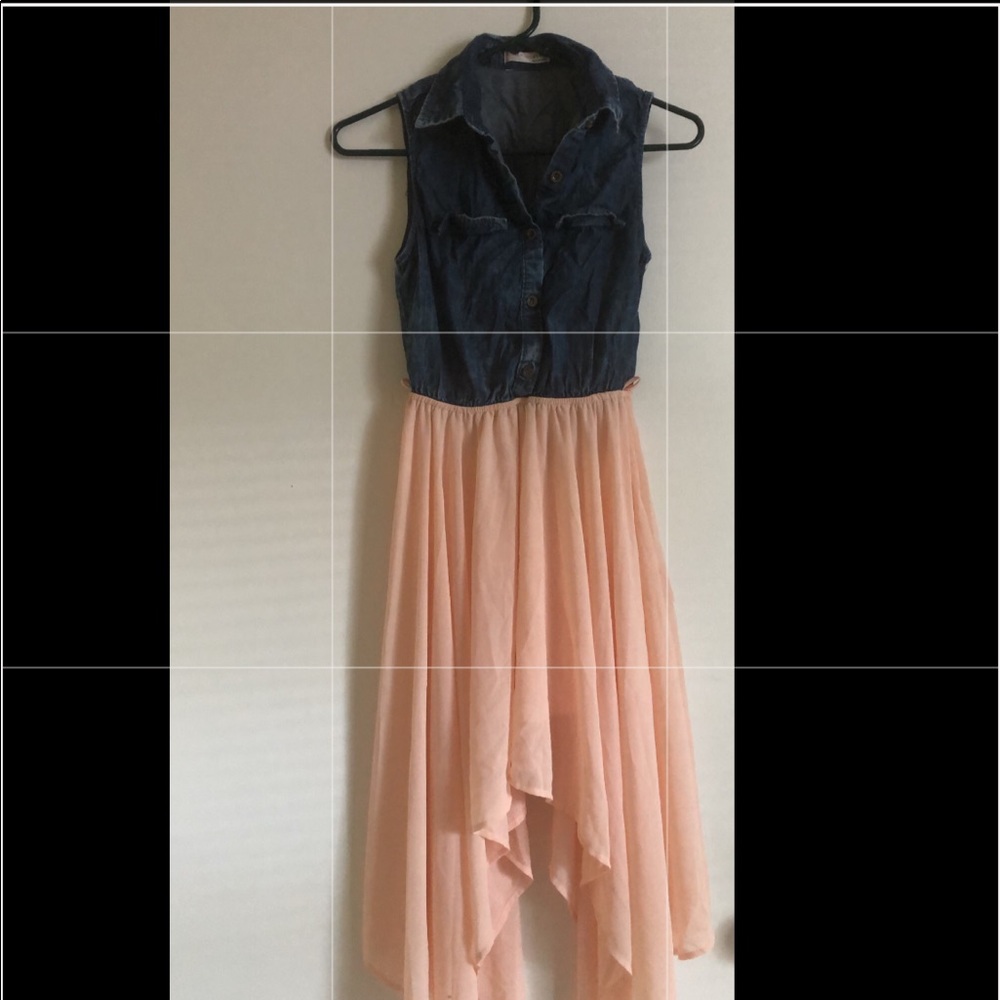 A’gaci denim top flowy bottom dress